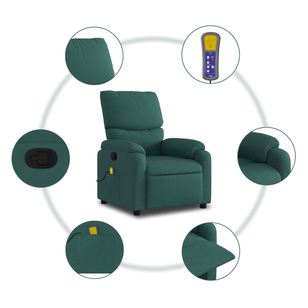 Massage-Relaxsessel, hellgrauer Stoff