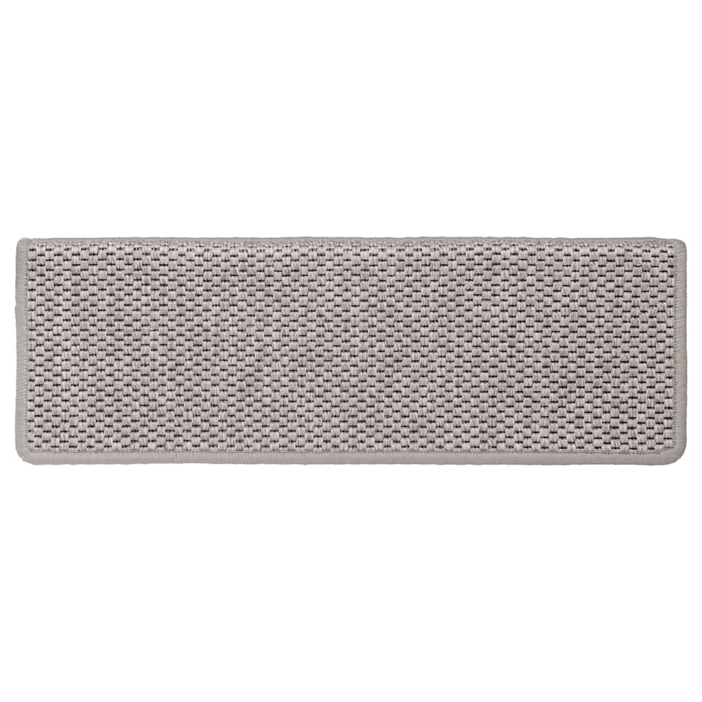 Treppenmatten Selbstklebend Sisal-Look 15 Stk. 65x21x4 Platina