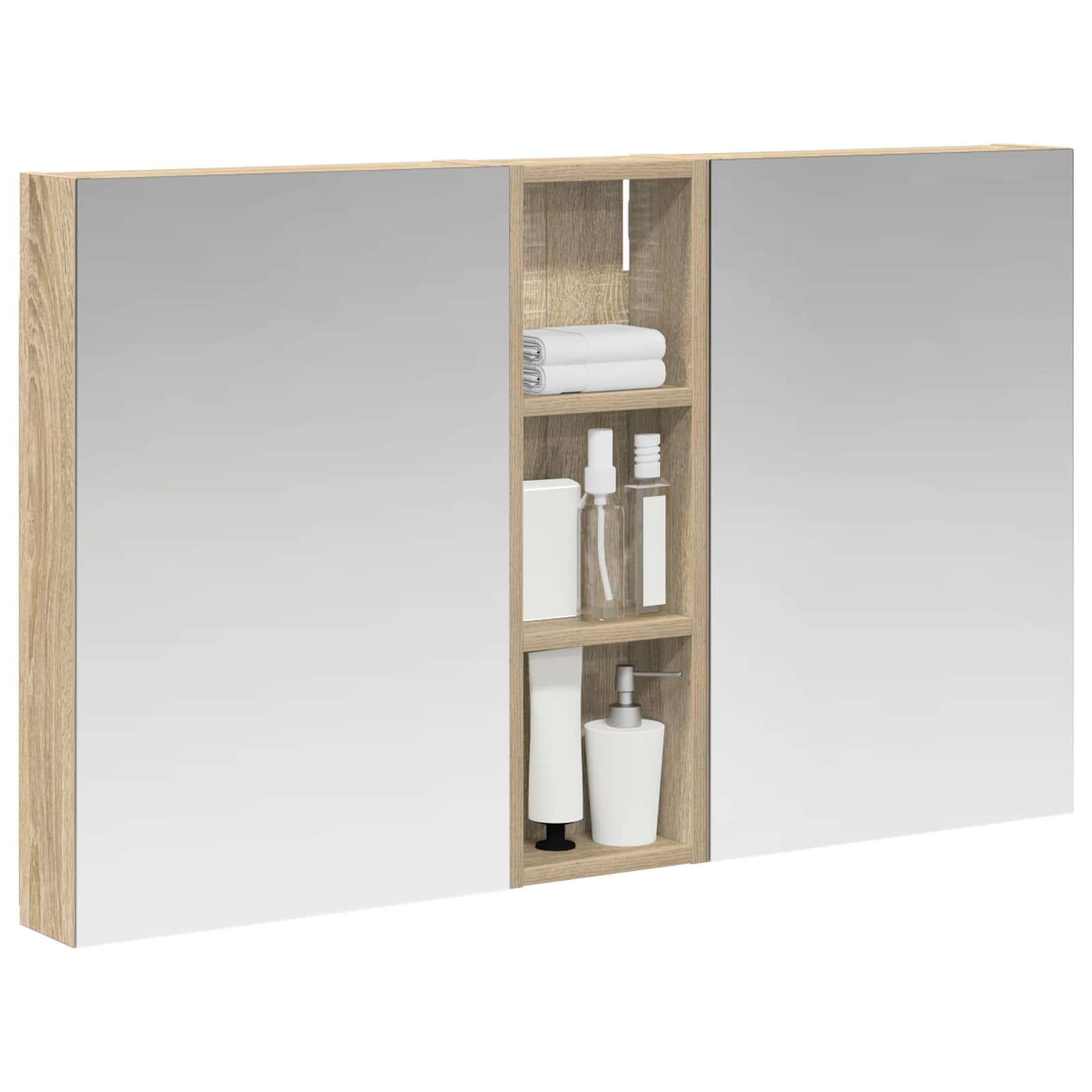 Badezimmerschrank-Set 3 pcs 80 x 10,5 x 50 cm Holzwerkstoff