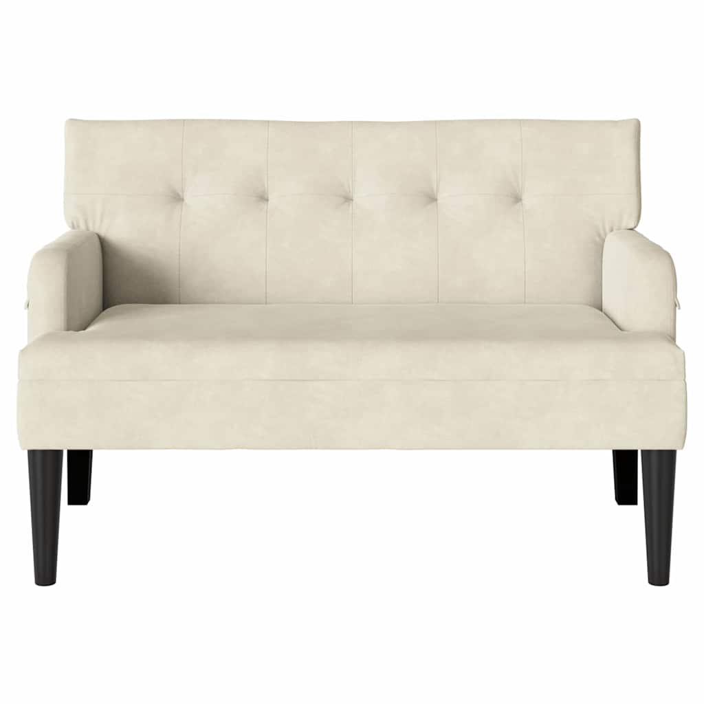 Chesterfield Bank Hellgrau 112 x 65,5 x 75 cm Samt