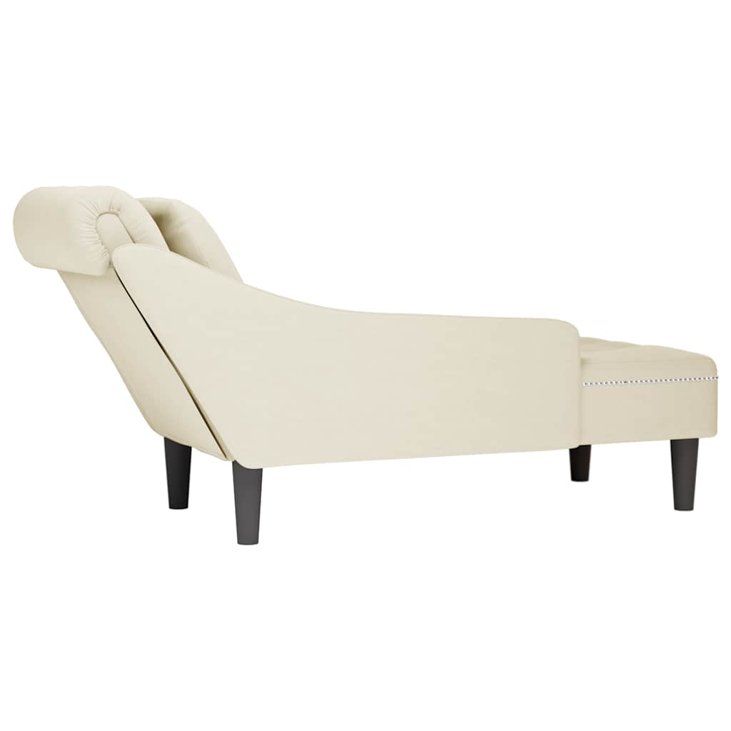 Chaiselongue mit Kissen und Rechter Armlehne Blau Samt