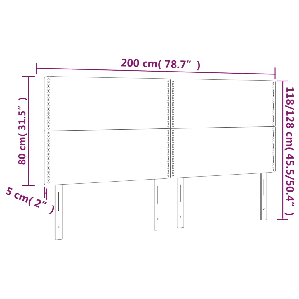 Kopfteil Dunkelgrau 80 x 5 x 118/128 cm Stoff