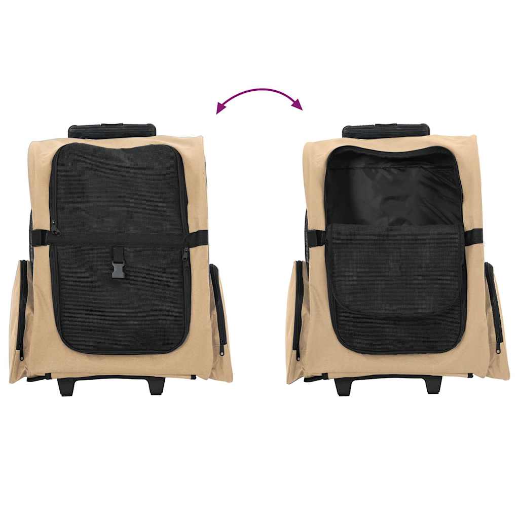 Trolley für Haustiere 3-in-1 Faltbar Beige