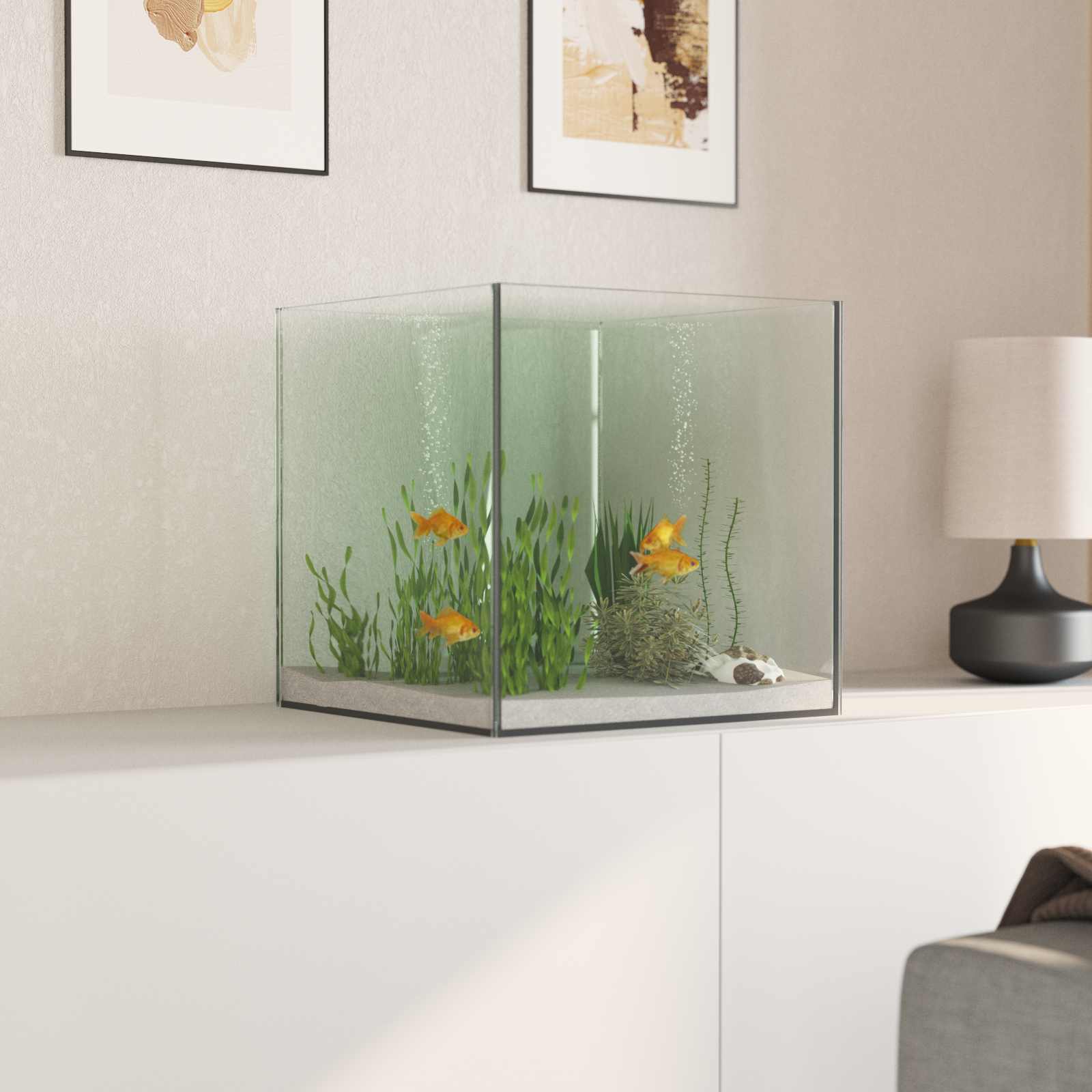 Aquarium mit Speicher Transparent 30 x 20 x 20 cm Glas