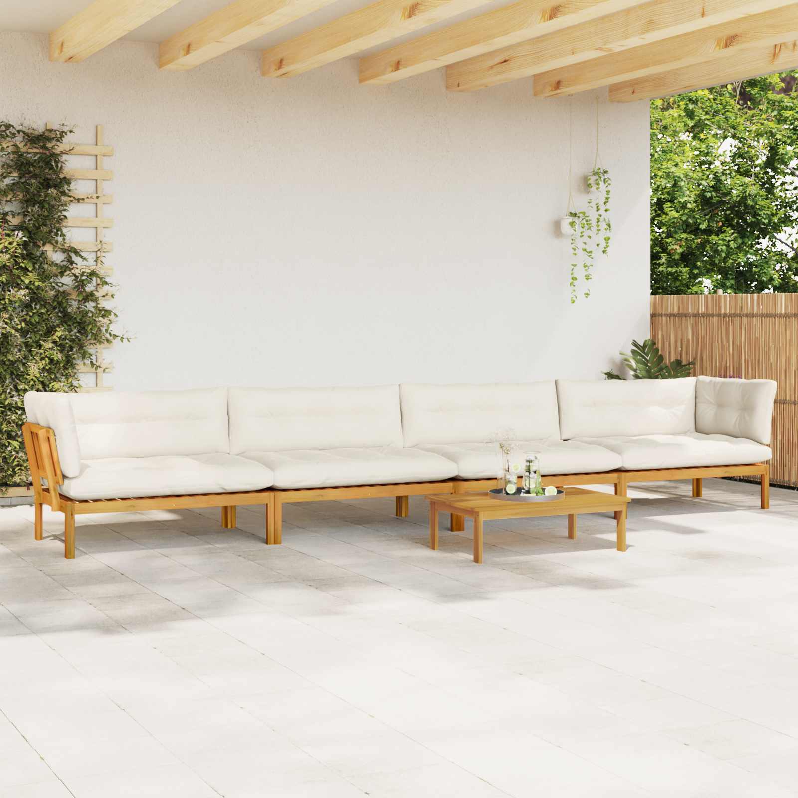 3-tlg. Garten-Sofagarnitur aus Paletten Massivholz Akazie