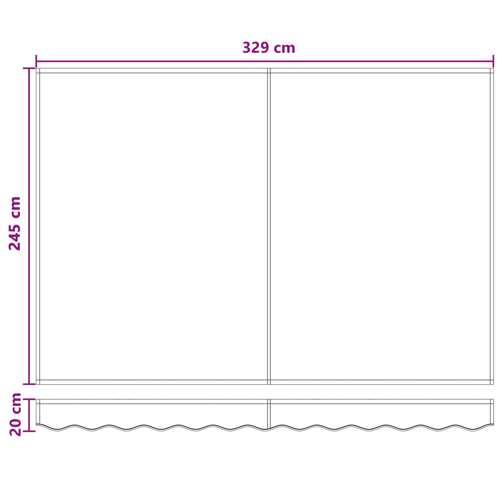 Markise Einziehbar Blau und Weiß 4x3 m Stoff und Aluminium