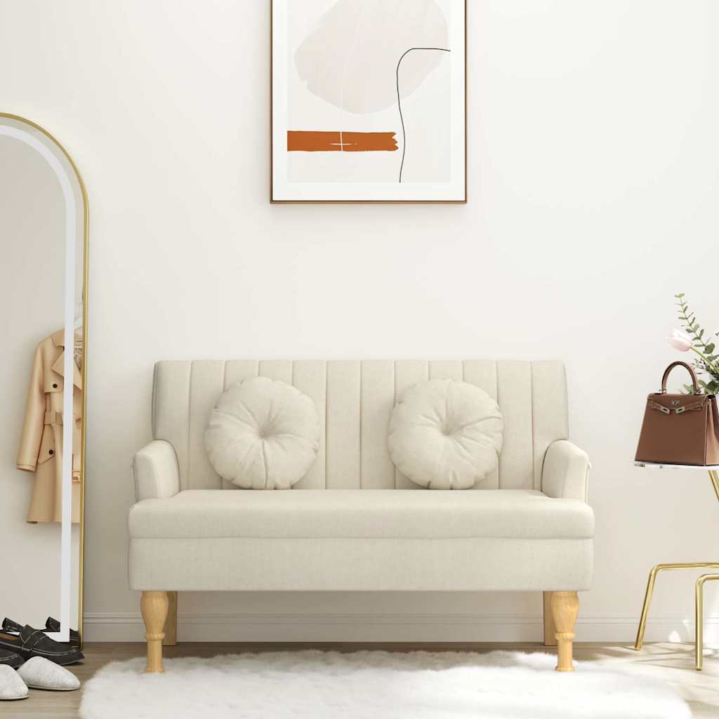Sitzbank mit Kissen Dunkelgrau 113x64,5x75,5 cm Stoff