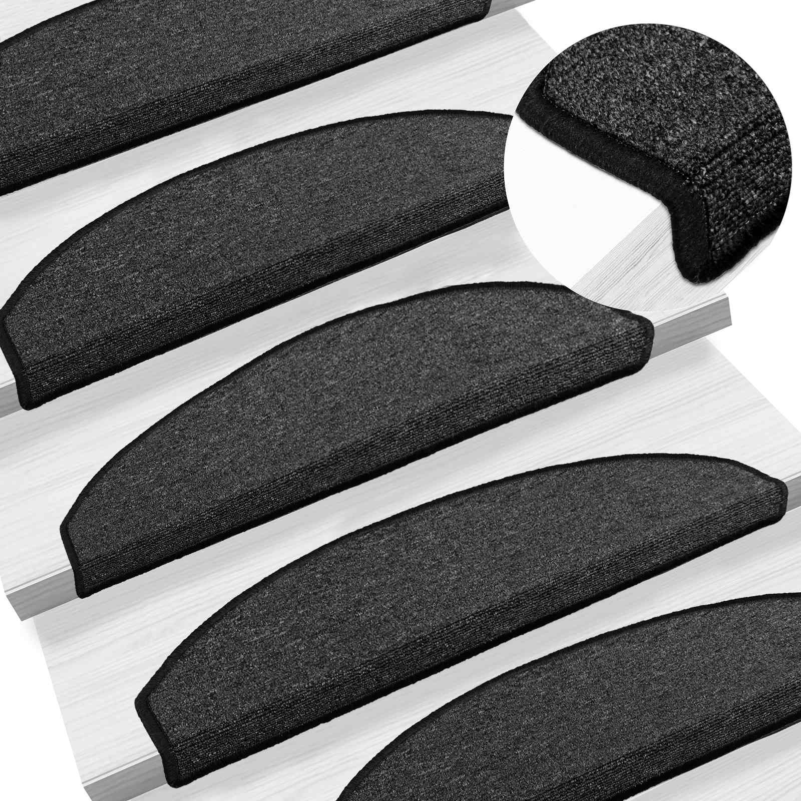 Stufenmatten 15 Stk. 56x17x3 cm Anthrazit Halbrund