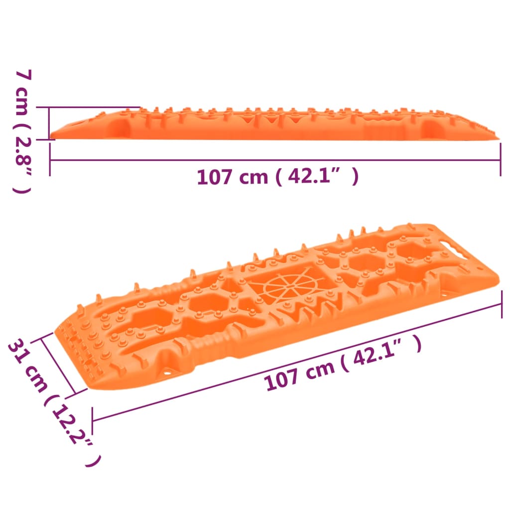 Traktionsmatten 2 Stk. Schwarz 107x31x7 cm Nylon