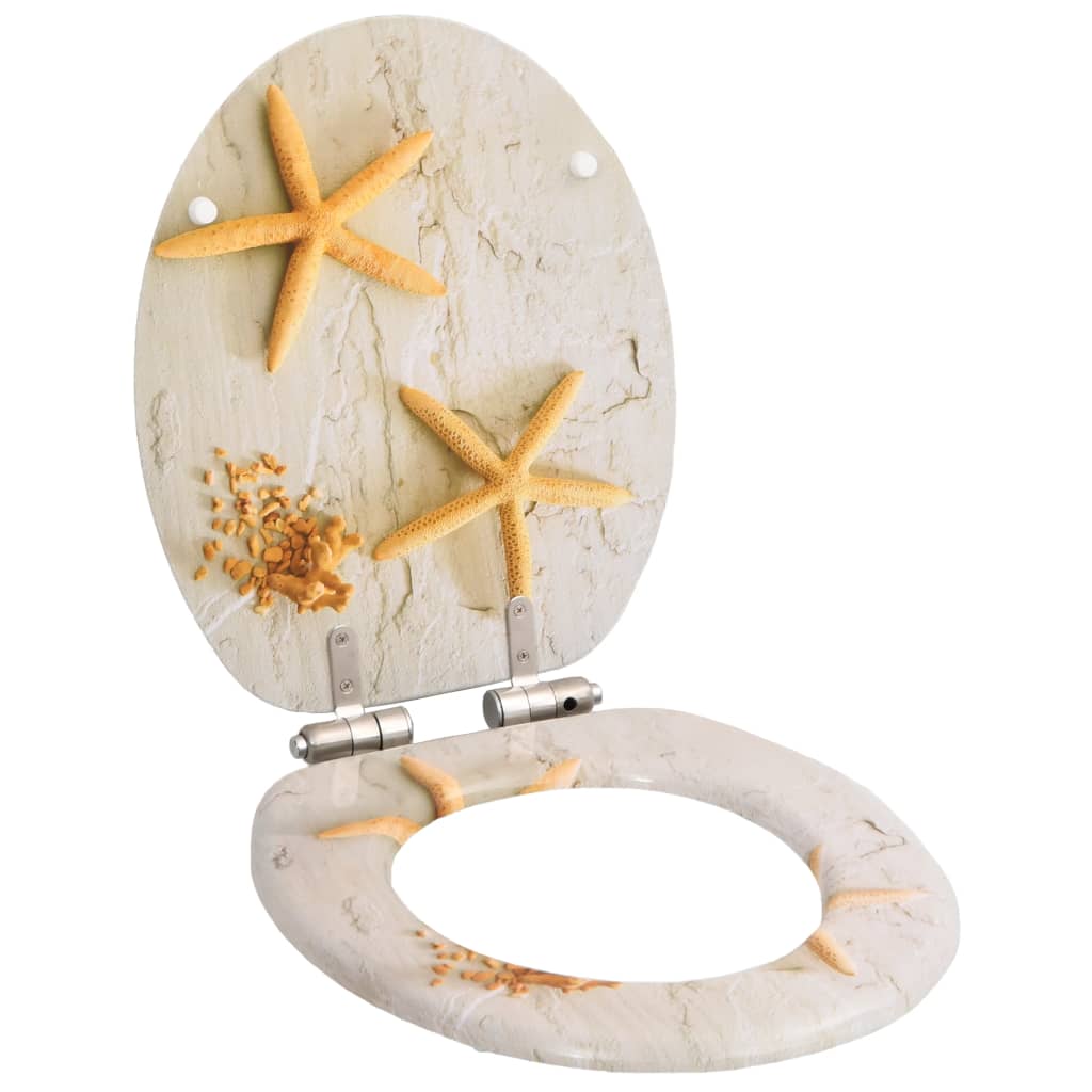 Toilettensitz MDF Deckel mit Absenkautomatik Design Weiß