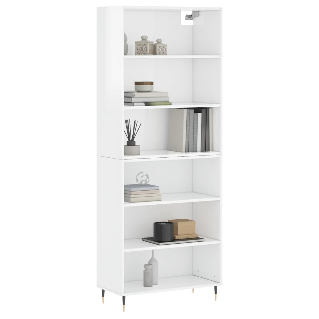 Highboard Betongrau 69,5x34x180 cm Holzwerkstoff