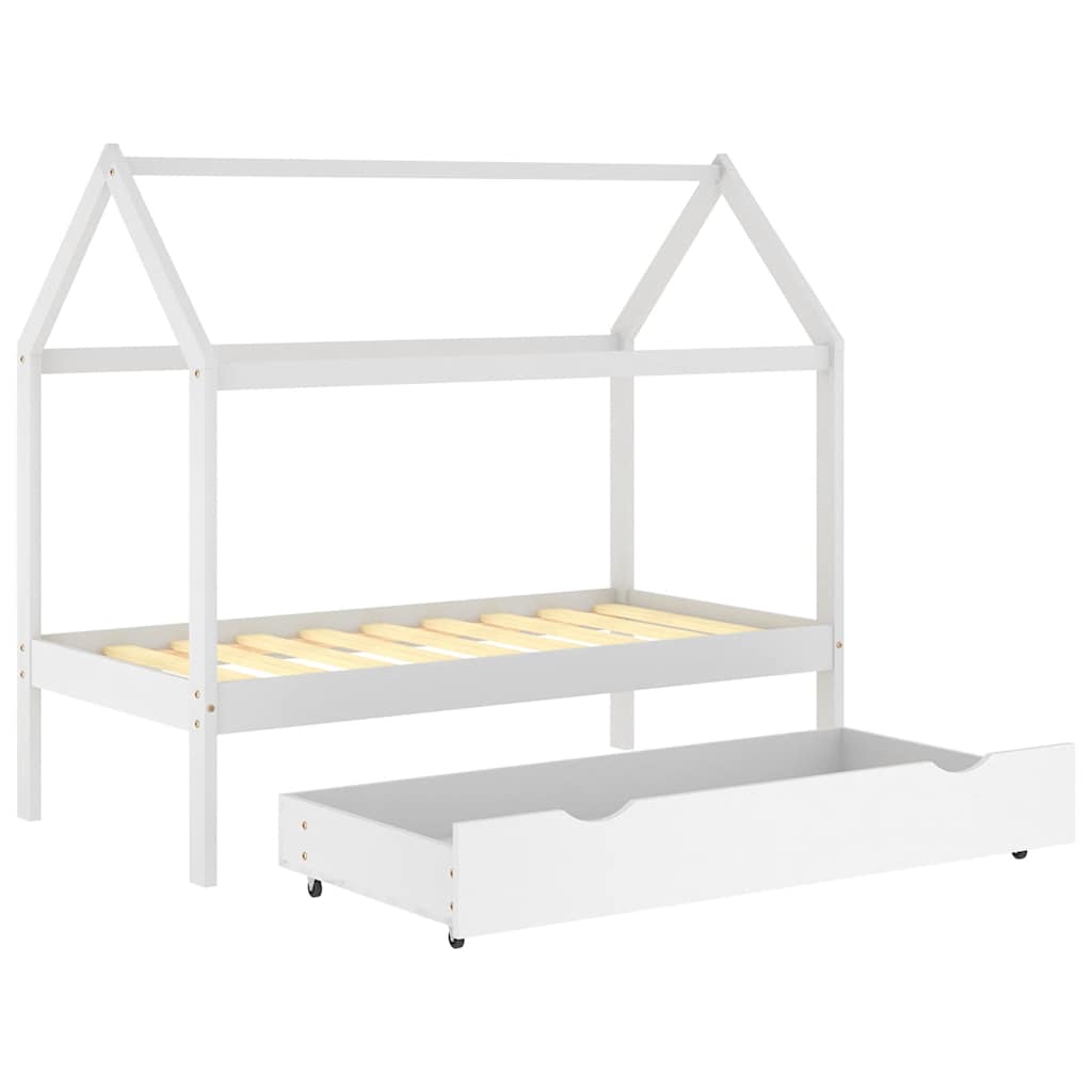 Kinderbett mit Schublade Massivholz Kiefer 70x140 cm
