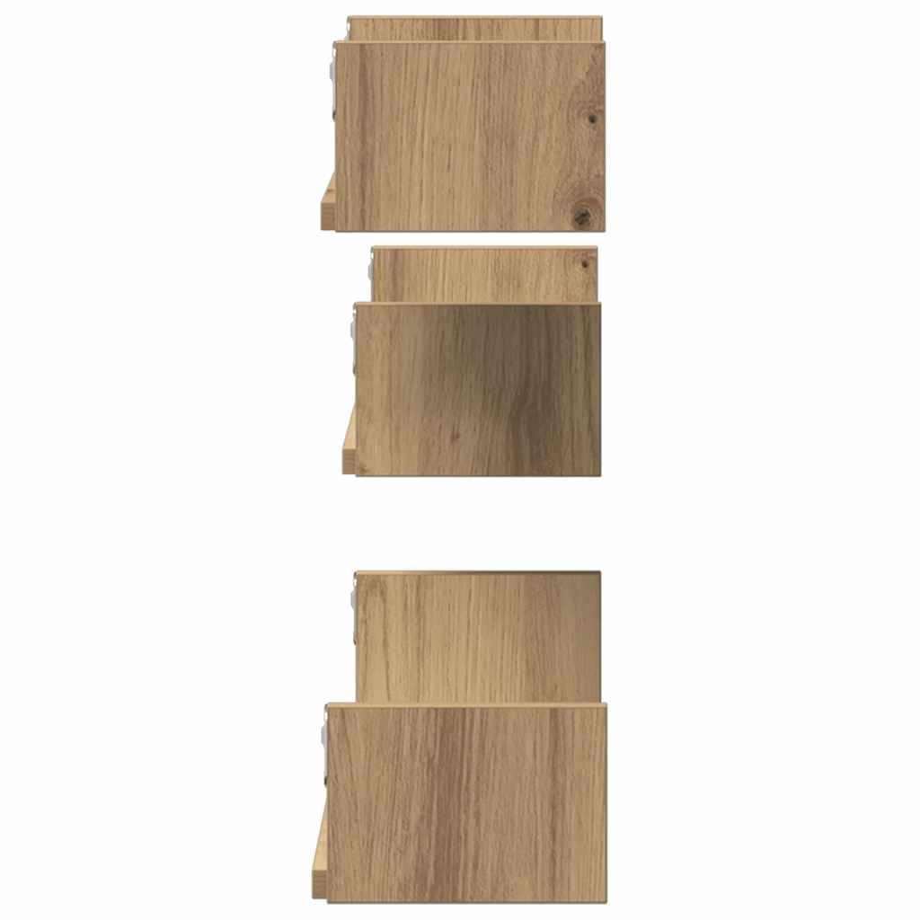 Wandregal 3 Stk. Weiß Holzwerkstoff
