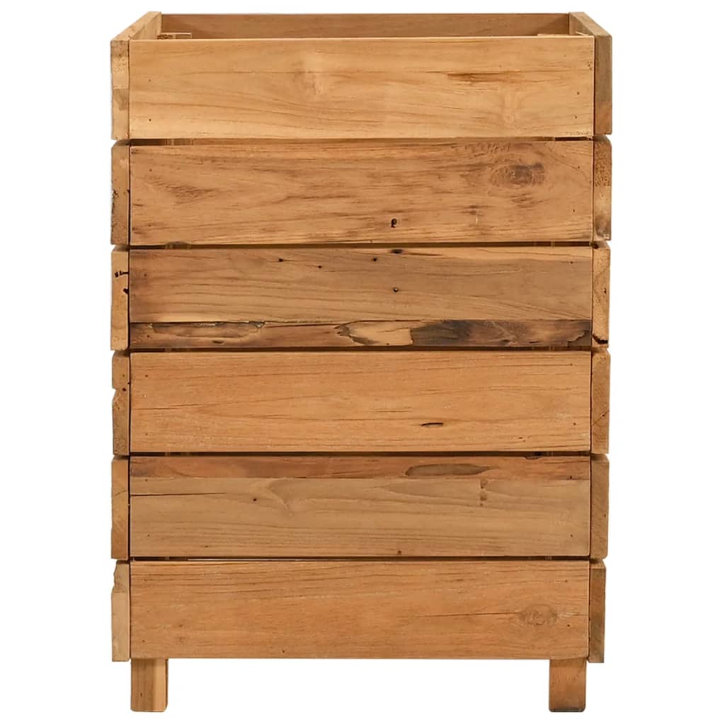 Hochbeet 100x40x72 cm Teak Altholz und Stahl
