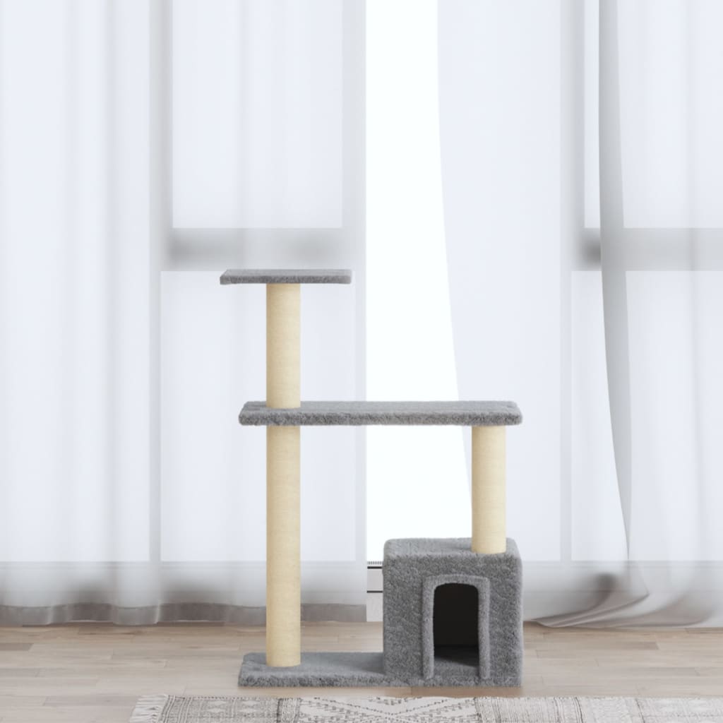 Kratzbaum mit Sisal-Kratzsäulen Creme 70 cm