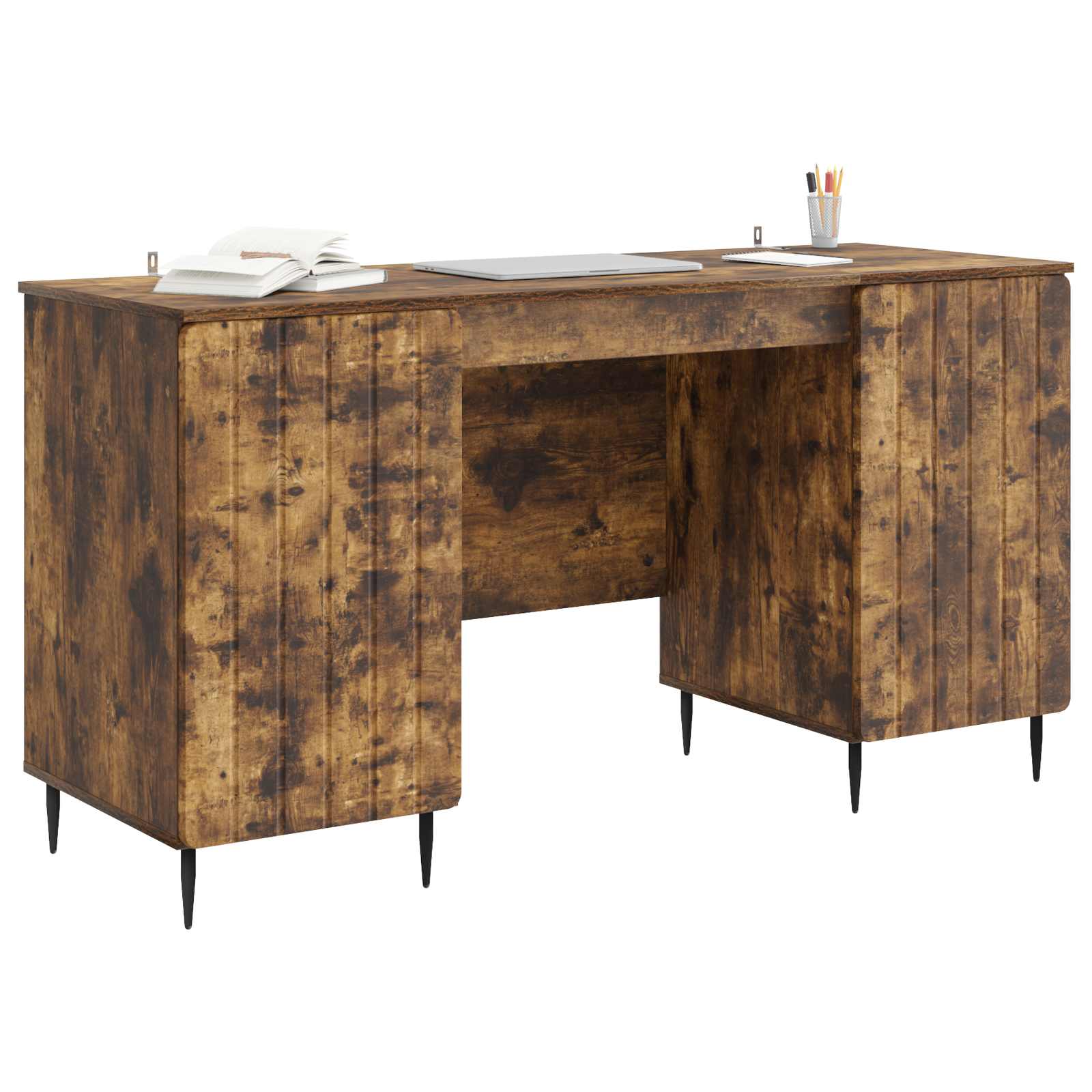 Schreibtisch mit Regal Schwarz 142,5 x 50 x 75 cm Holzwerkstoff