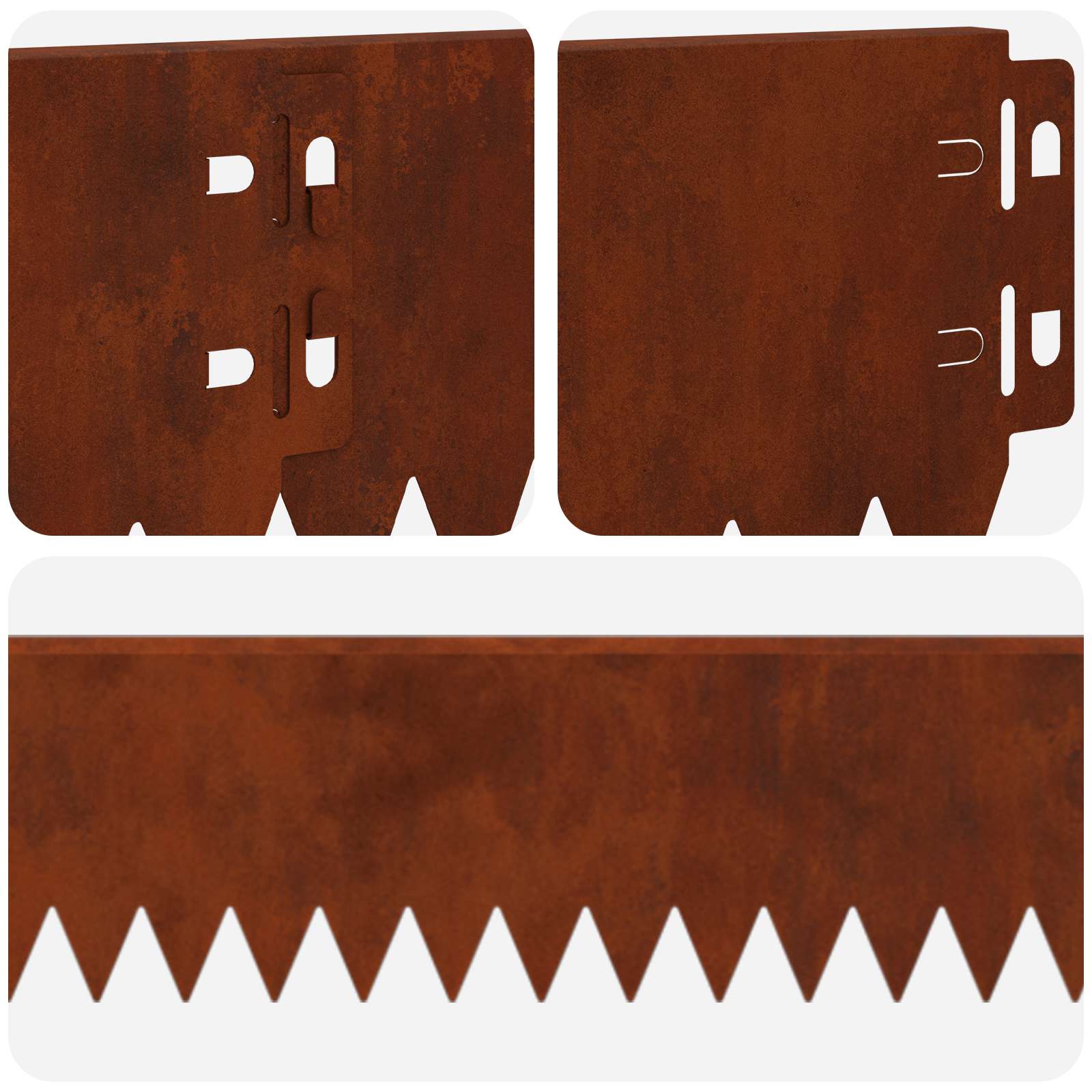 Raseneinfassung 10 pcs 103 x 10 cm Stahl Schwarz