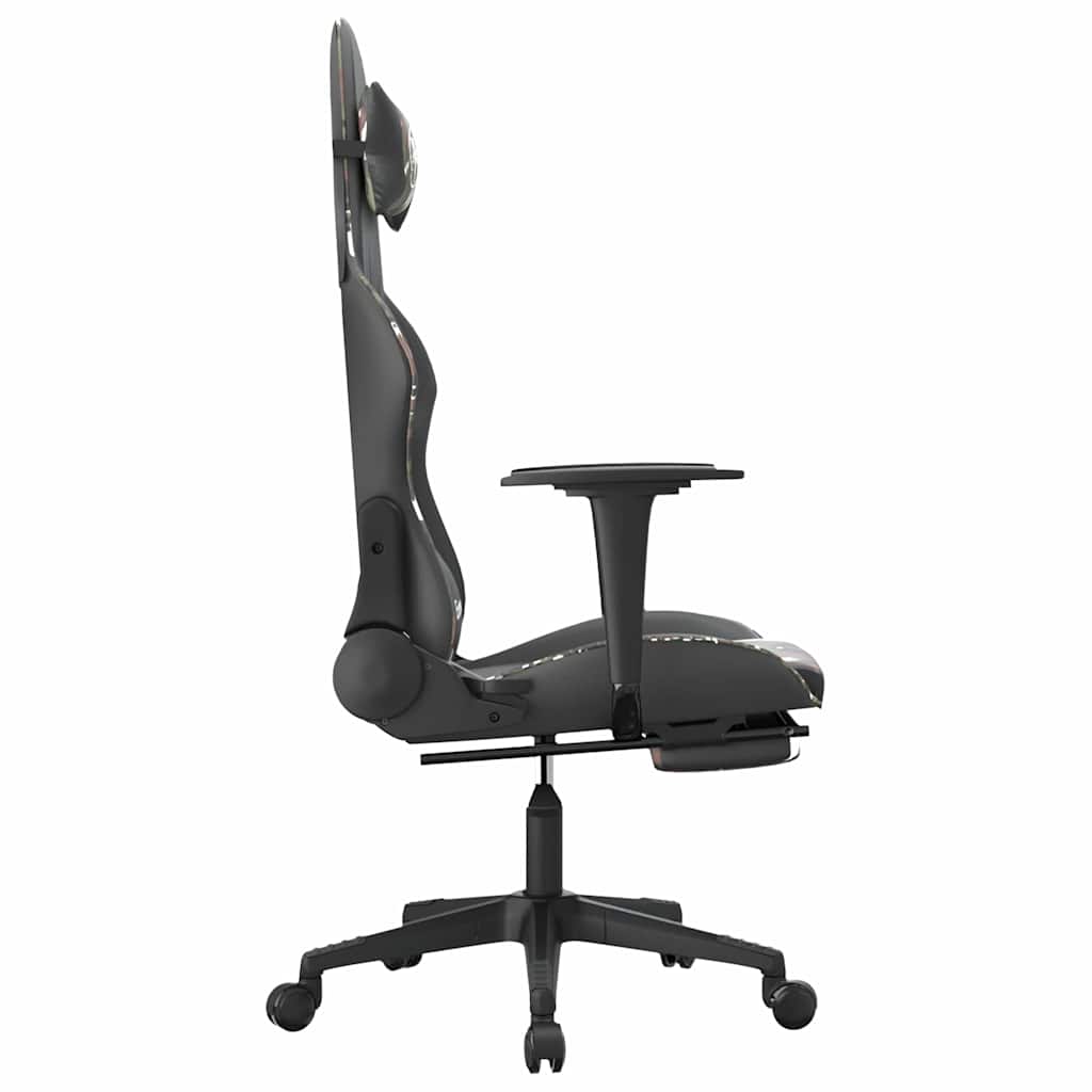 Gaming-Stuhl mit Massagefunktion Schwarz und Blau Kunstleder