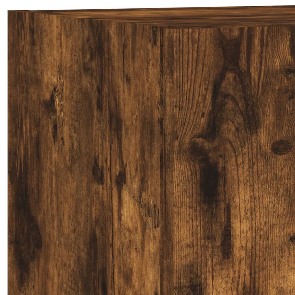5-tlg. Wohnwand mit LED-Beleuchtung Weiß Holzwerkstoff