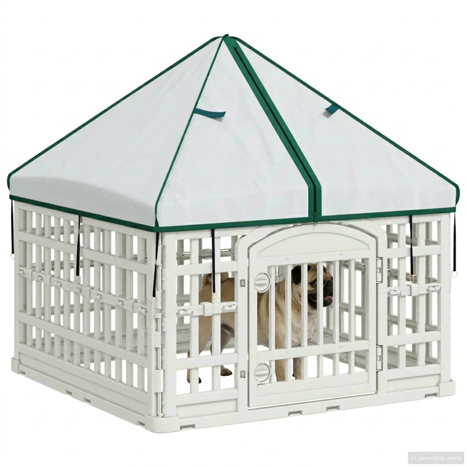 4-Panel-Hundespielplatz mit Dach 60 x 60 x 82 cm Kunststoff