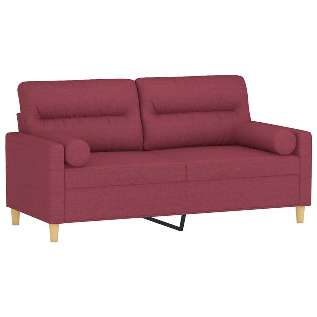 2-Sitzer-Sofa mit Zierkissen Braun 120 cm Stoff