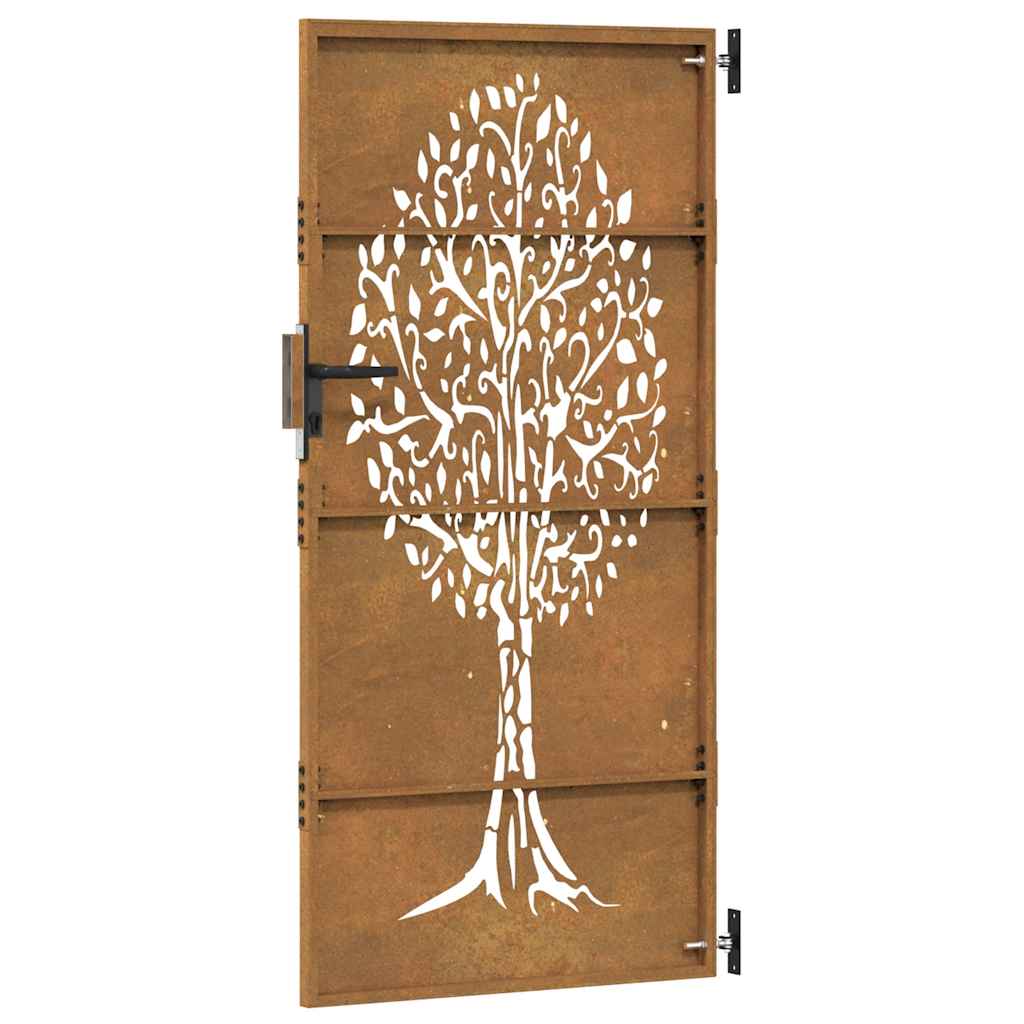 Gartentor 85x75 cm Cortenstahl Baum-Design