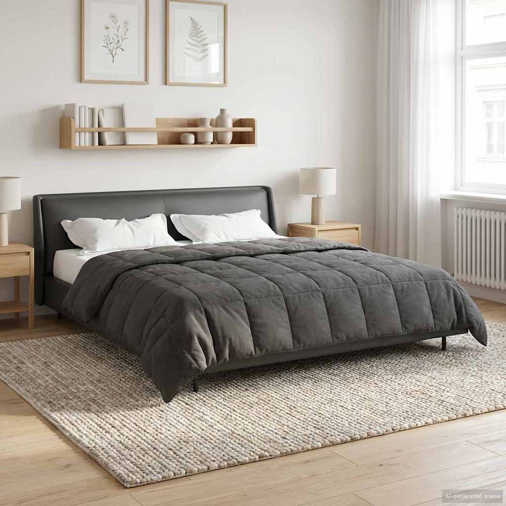 Ganzjahresbettdecke Gepolstert Anthrazit 135 x 200 cm