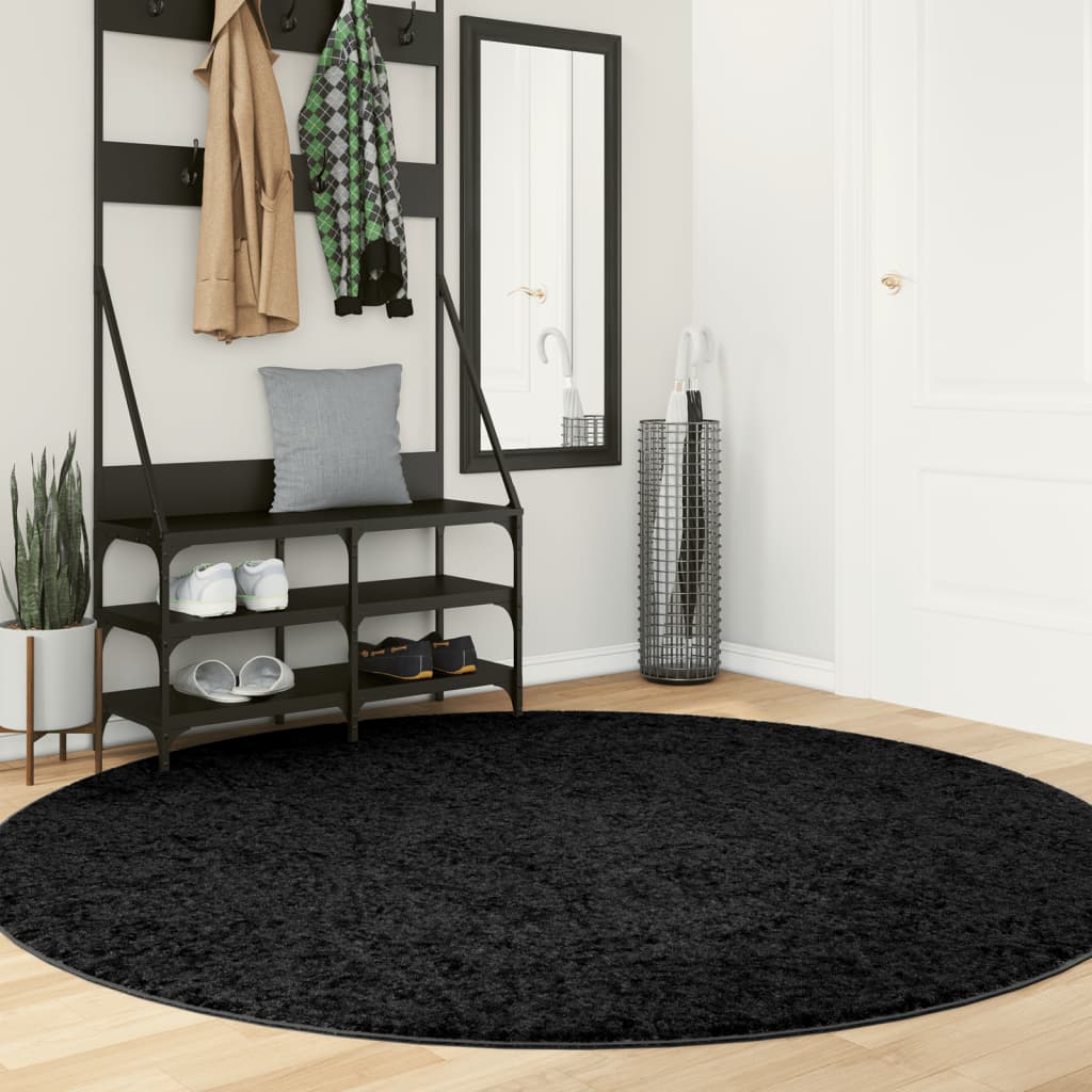 Teppich OVIEDO Kurzflor Anthrazit 120x120 cm