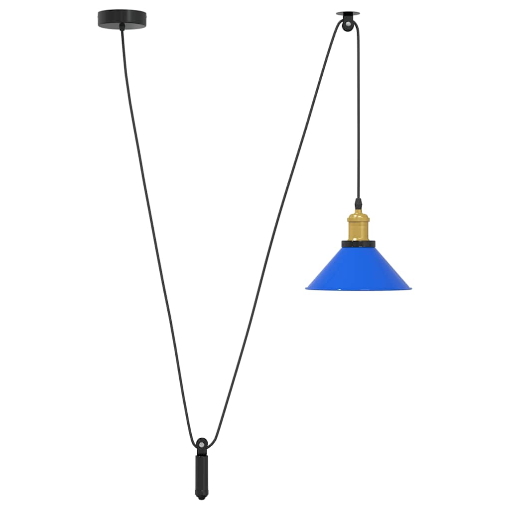 Pendelleuchte Höhenverstellbar E27 Schwarz Glänzend Ø 22 cm