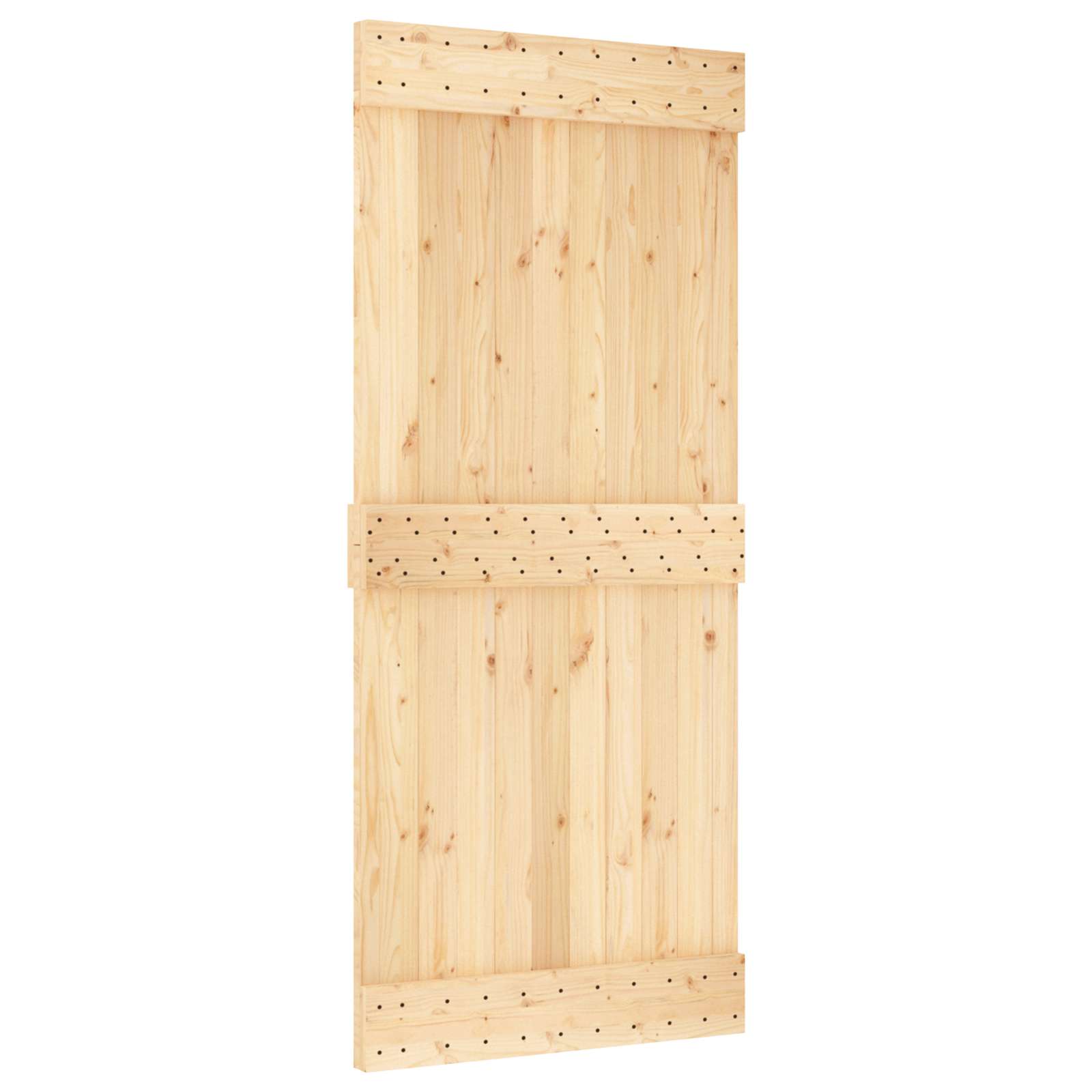 Schiebetür NARVIK Natürlich und Schwarz 70 x 210 cm (213,5 cm)