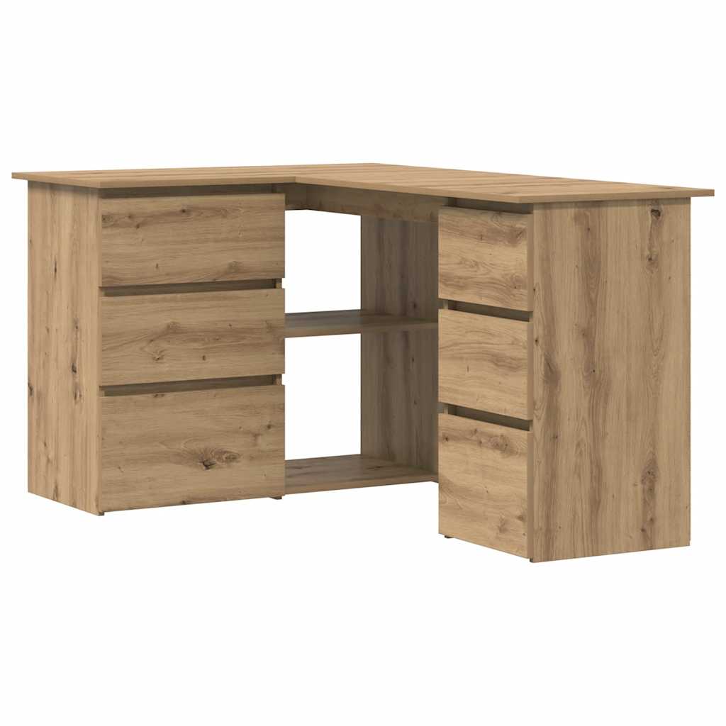 Eckschreibtisch Weiß 145x100x76 cm Holzwerkstoff