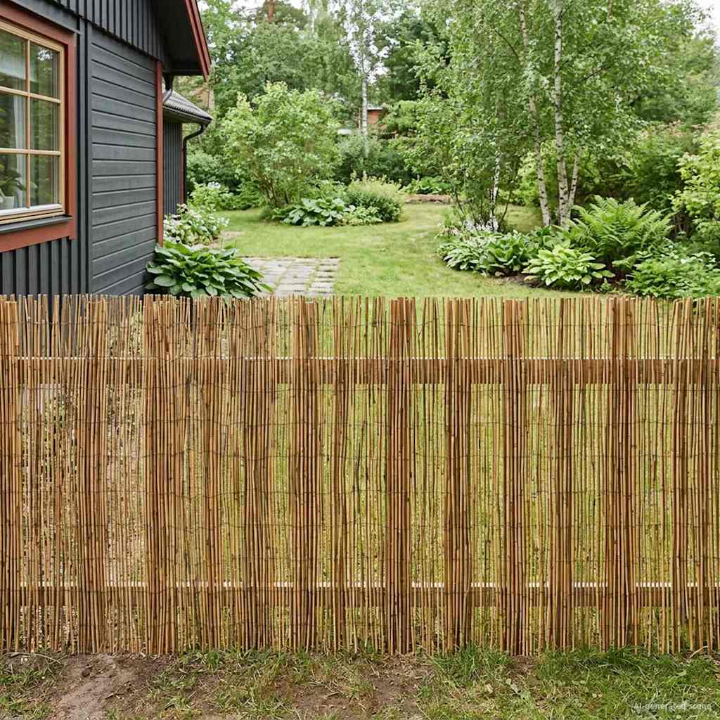 Gartenzaun Karbonisiert 500 x 100 cm Schilf