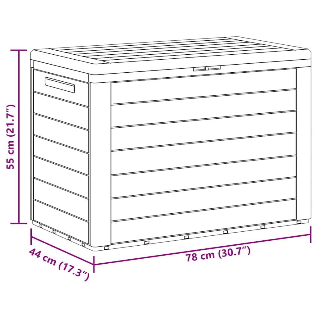 Gartentruhe Braun 58,5x46x55 cm Polypropylen