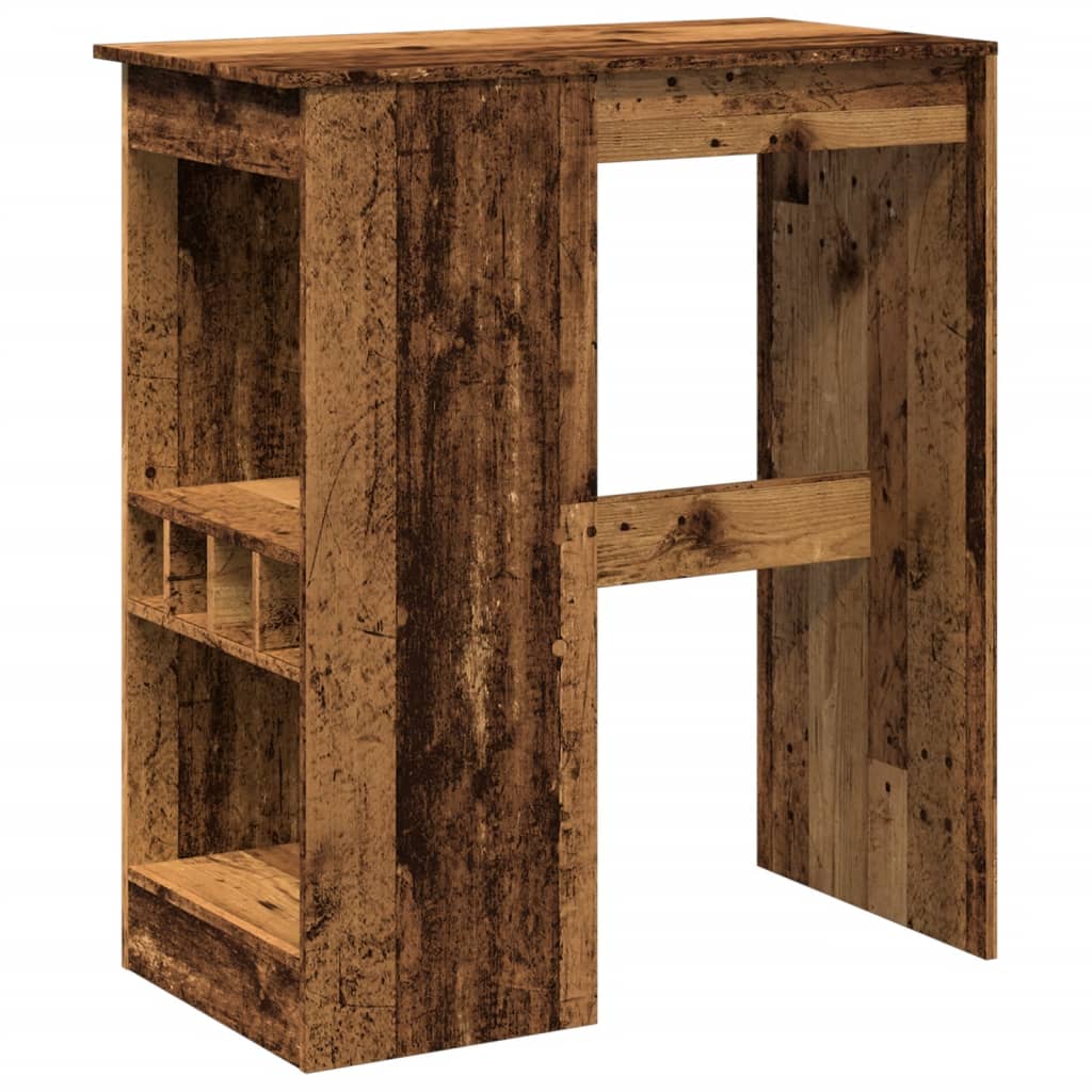 Bartisch mit Regal Schwarz Eichen-Optik 90 x 47,5 x 103,5 cm