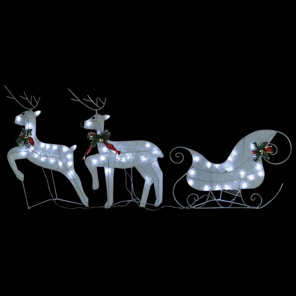 Weihnachtsdeko Rentier & Schlitten 60 LEDs Outdoor Golden