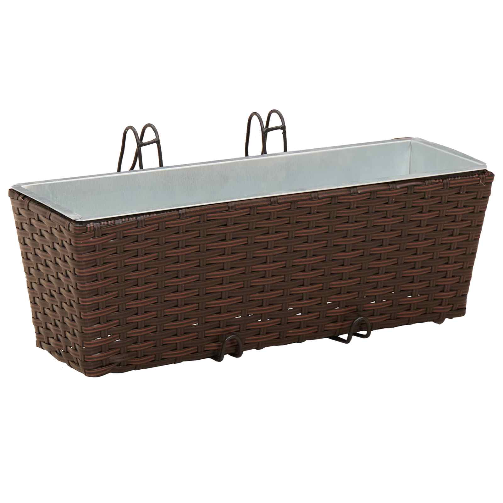 Balkon 2 pcs Schwarz 50 x 17 x 17 cm Metall
