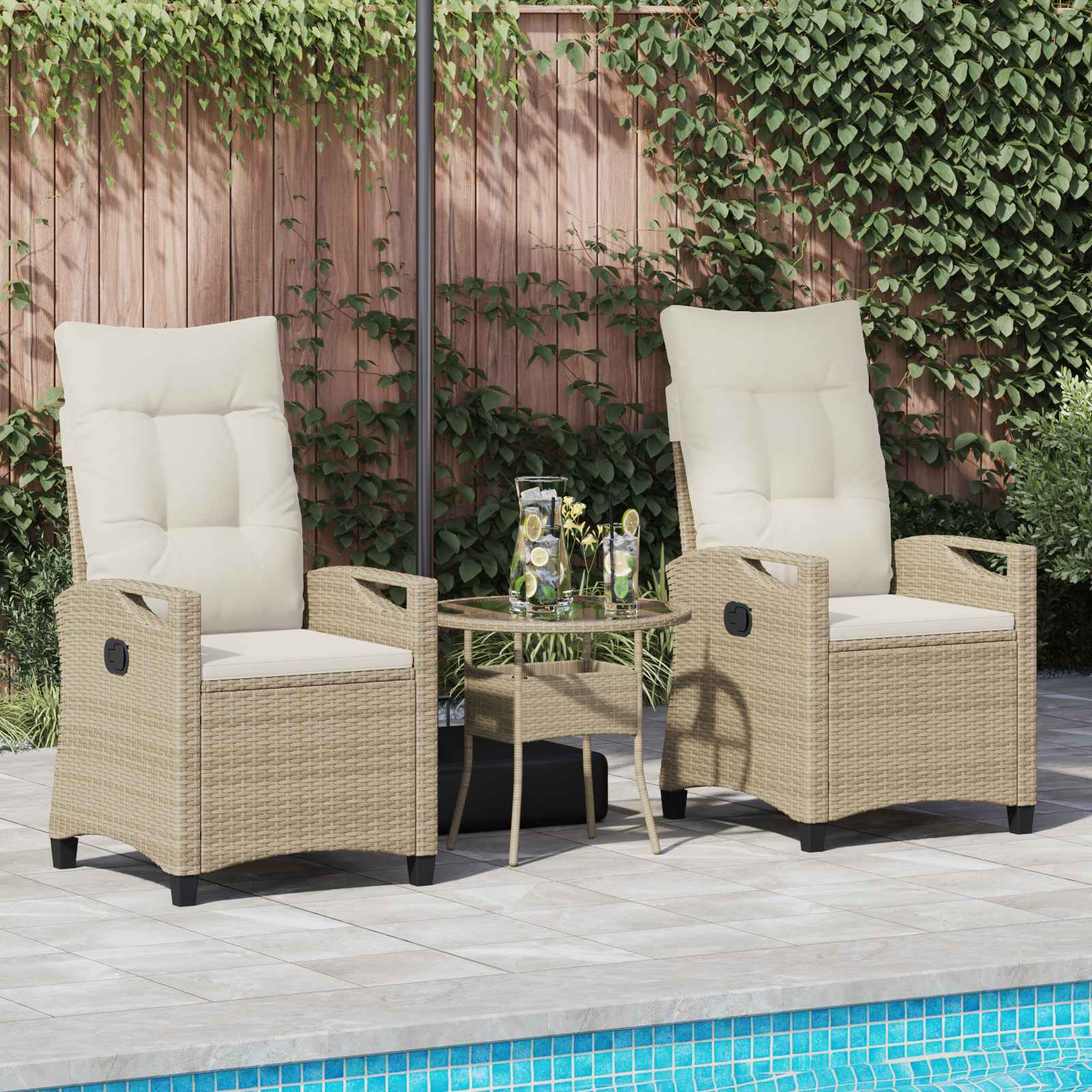 Gartenstuhl 2 pcs Schwarz 56 x 64 x 94 cm Stahl und Polyester