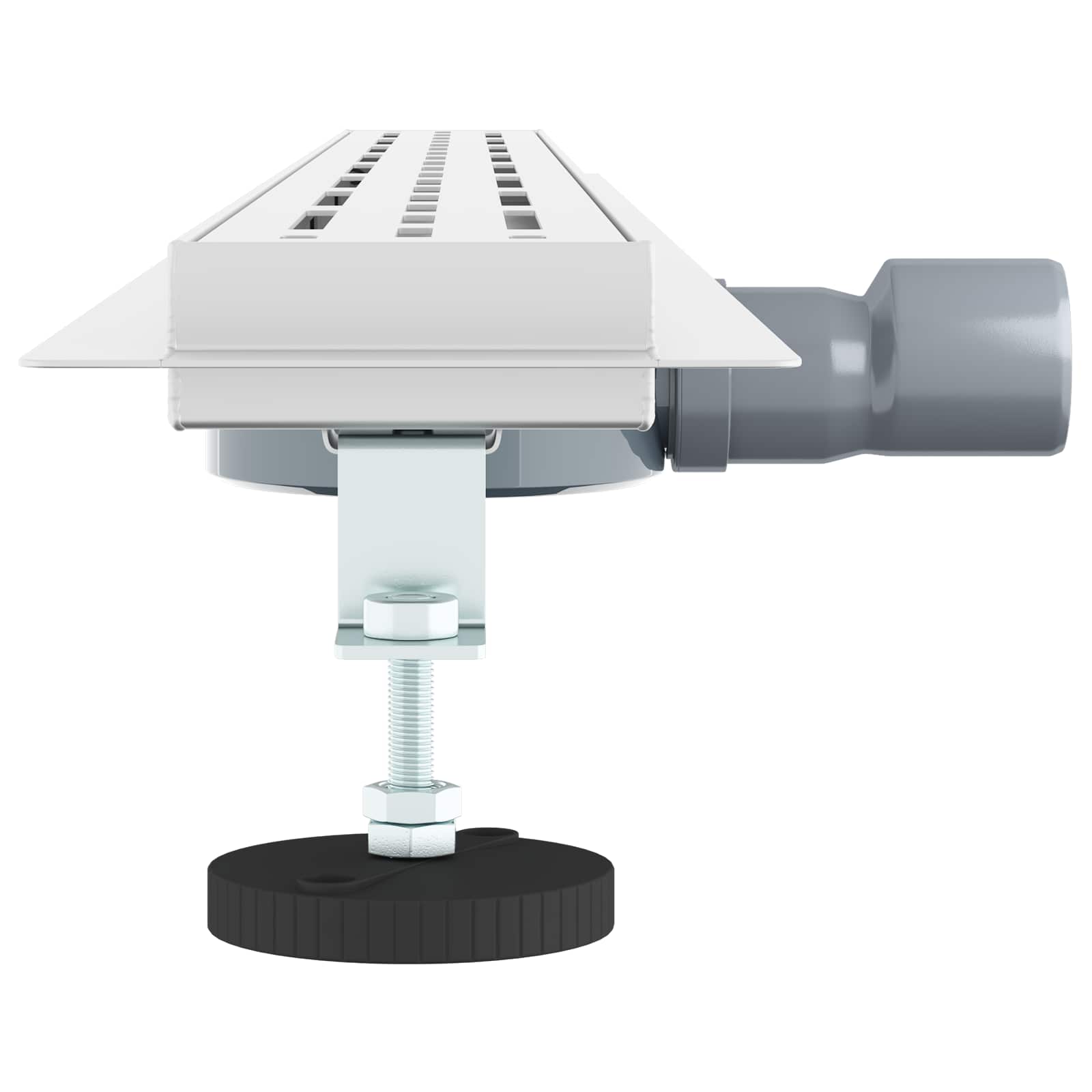 Duschabfluss mit Glashülle und 360° Siphon Schwarz 50 cm