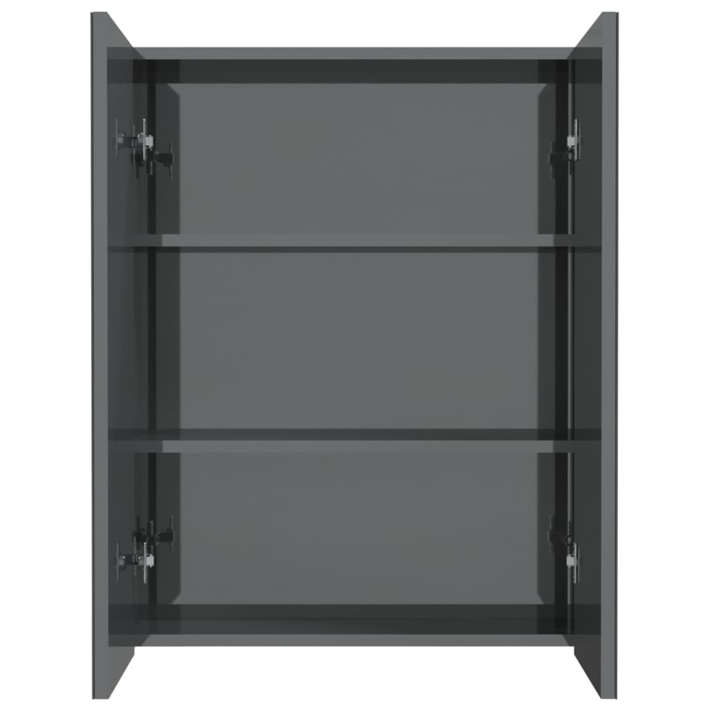 Bad-Spiegelschrank 60x15x75 cm MDF Glänzendes Schwarz