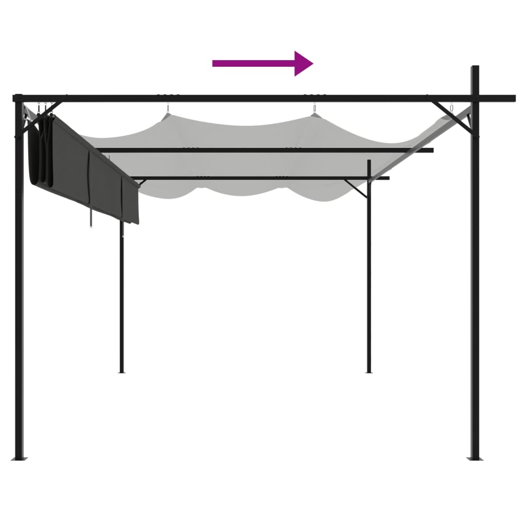 Pergola mit Schiebedach Creme 295x292x230 cm