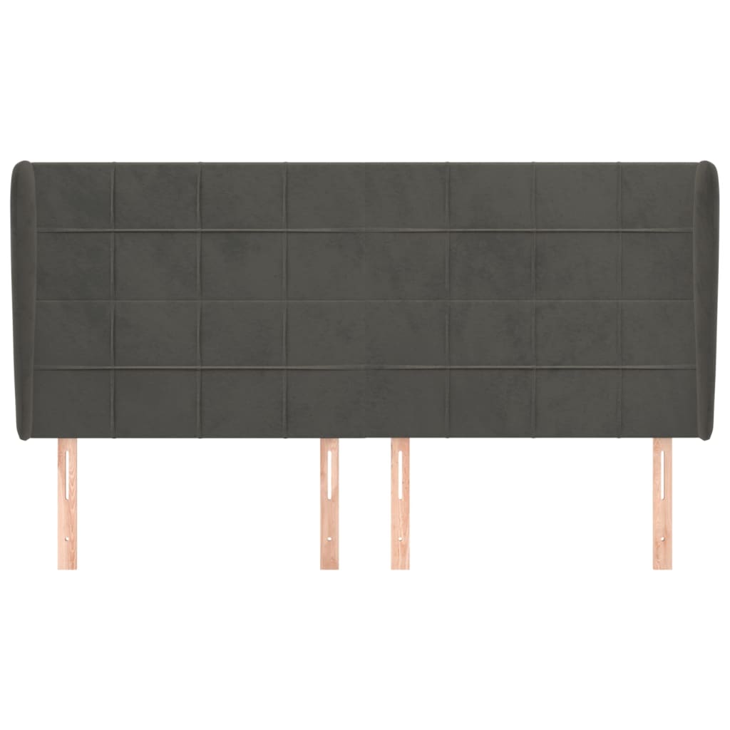 Kopfteil mit Ohren Dunkelblau 93x23x78/88 cm Samt