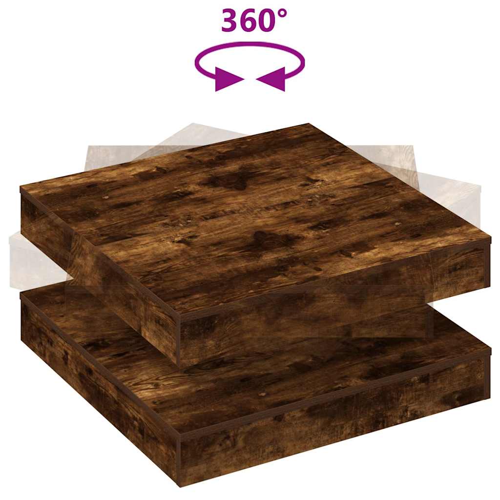 Couchtisch 360-Grad Drehbar Weiß 90x90x34,5 cm