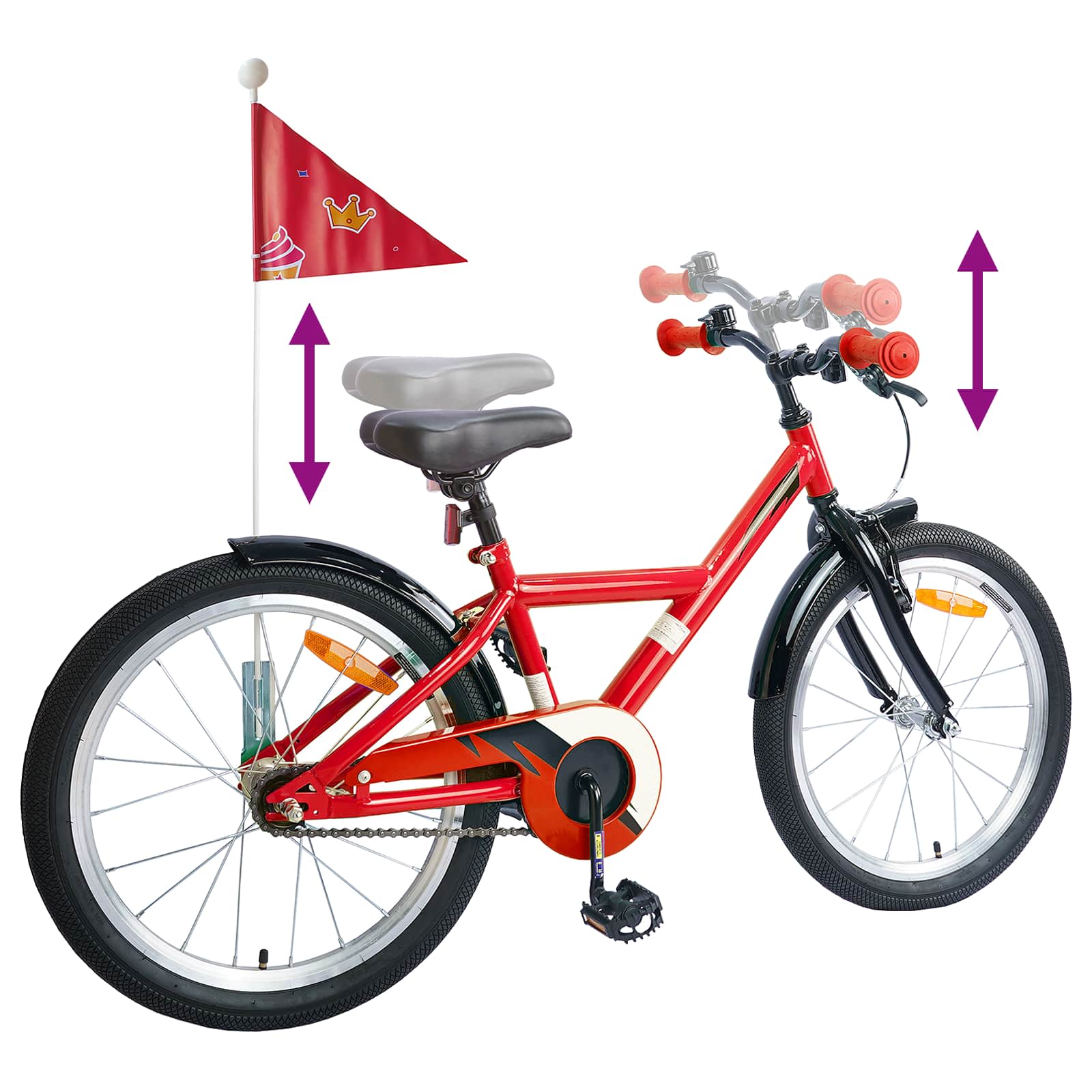 Kinderfahrrad 12 Zoll für 2-4 Jahre alt Schwarz