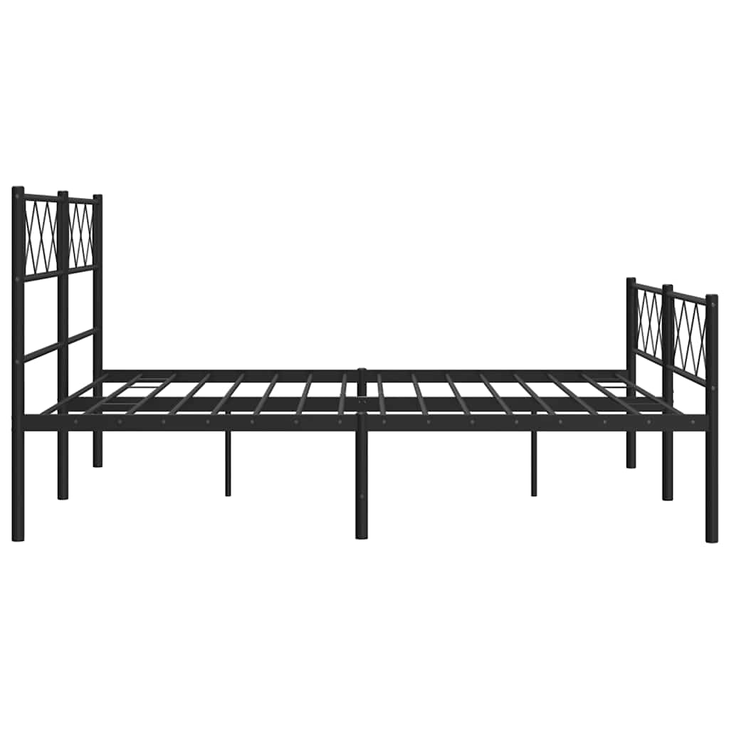 Bettgestell mit Kopfteil Metall Schwarz 100x190 cm