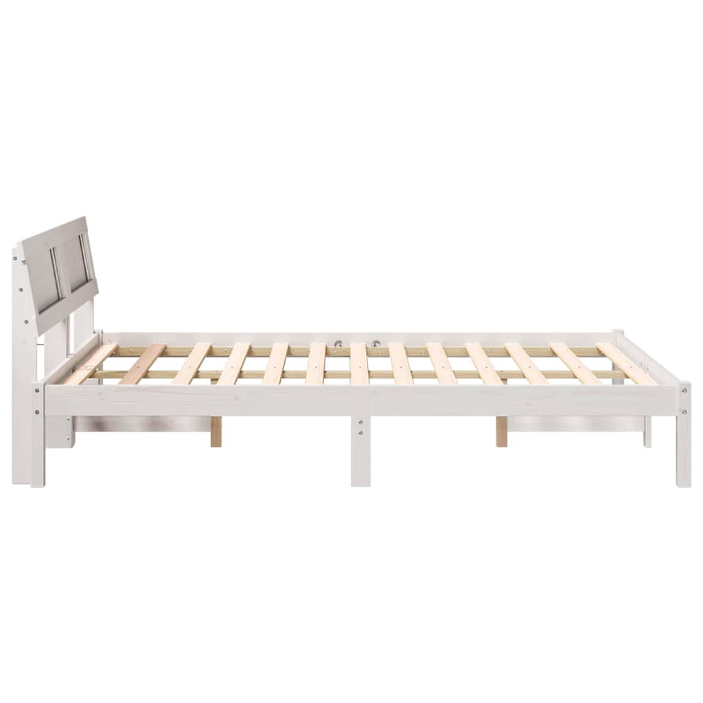 Bettgestell mit Kopfteil Braun 200 x 200 cm Massivholz Kiefer
