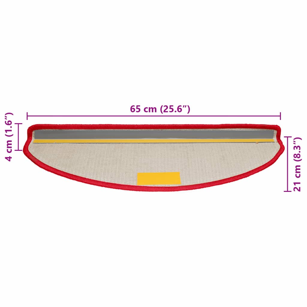 Stufenmatten 15 Stk. 56x17x3 cm Grau Halbrund