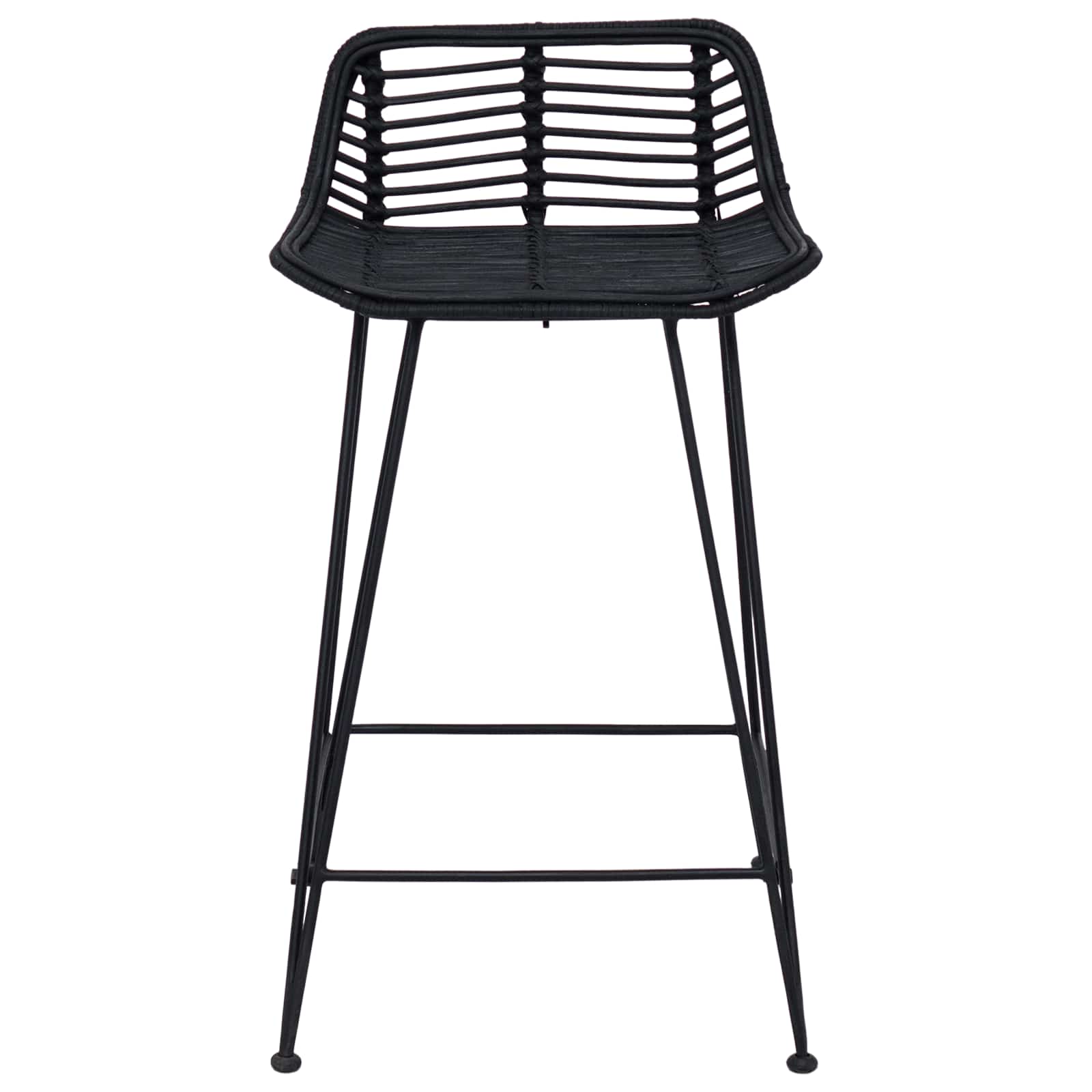 Barhocker 2 pcs Natur 44 x 45 x 76 cm Rattan und Stahl