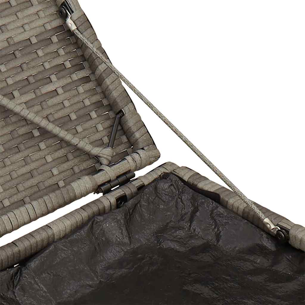 Gartenhocker mit Kissen 2 Stk. Schwarz 40x40x43 cm Poly Rattan