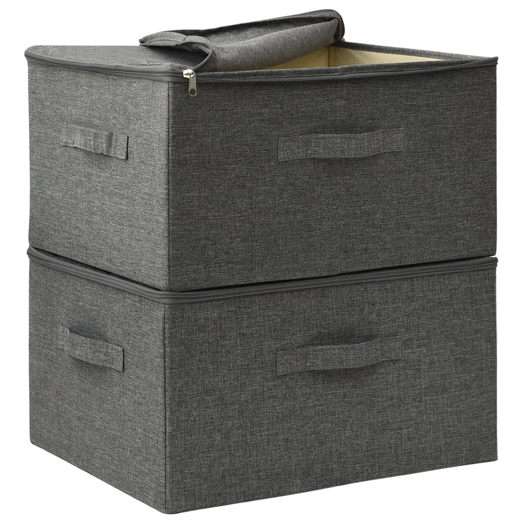 Aufbewahrungsboxen 2 Stk. Stoff 43x34x23 cm Creme