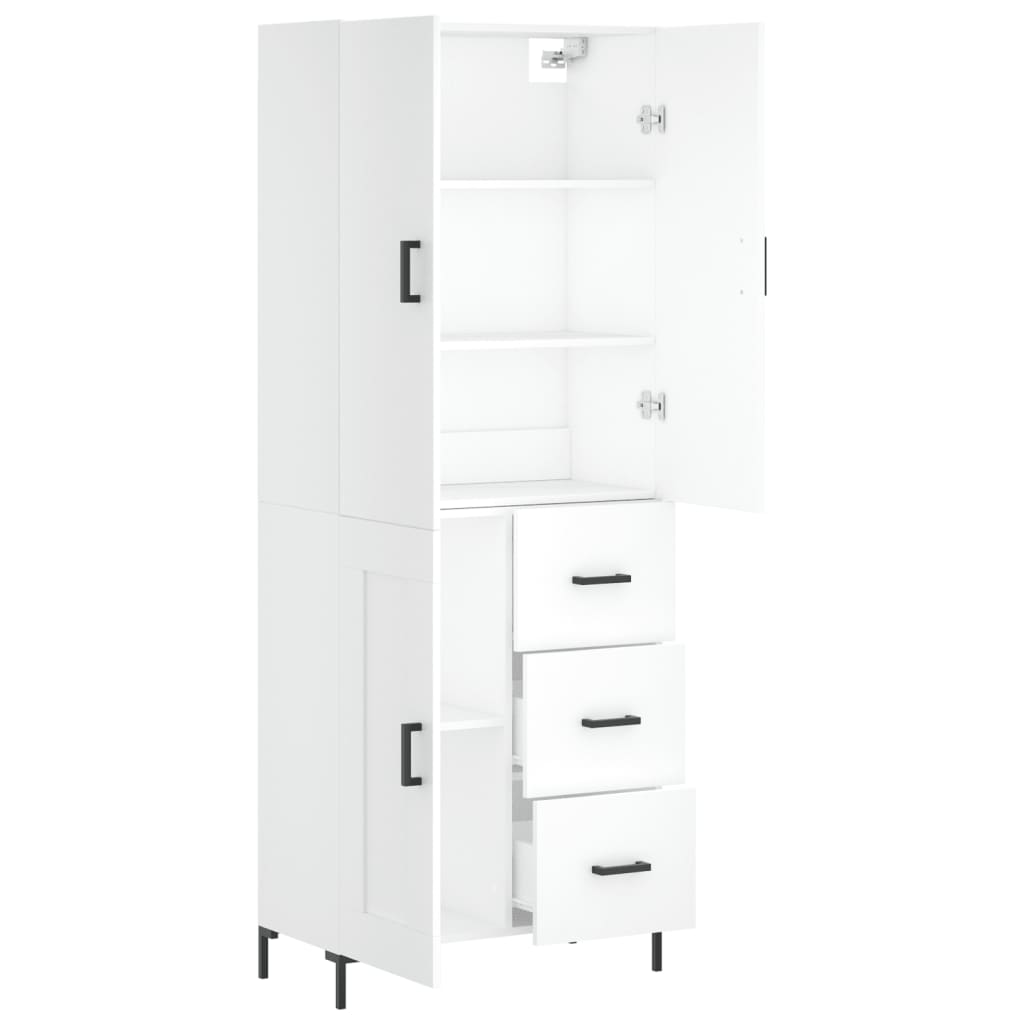 Highboard Betongrau 69,5x34x180 cm Holzwerkstoff
